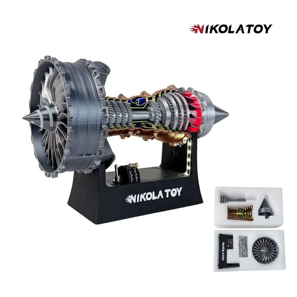 NIKOLATOY® TR900 Turbofan engine model (25cm / 10in) flagship version Diy Kits
