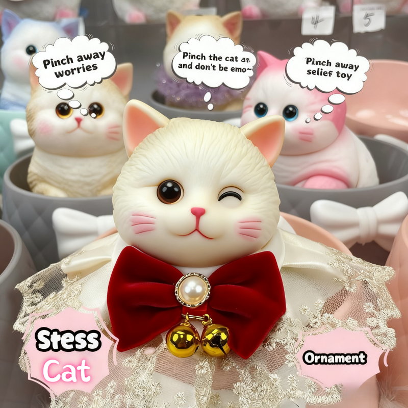 Large Realistic Cat Soft Silicone Squeezable Toy - Stress Relief Toy (Christmas Hot Sale)