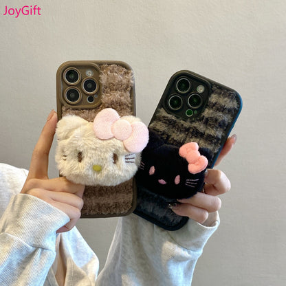 Cute plush phone case