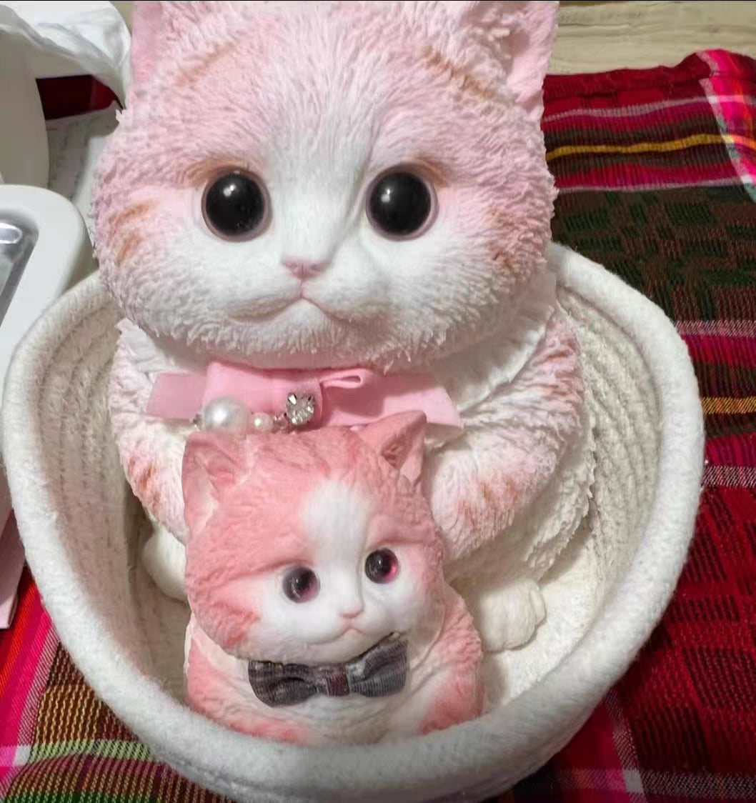 Handmade Silicone Big Cat Squishy Toy - Cute Chubby, Stress Relief & Fidget