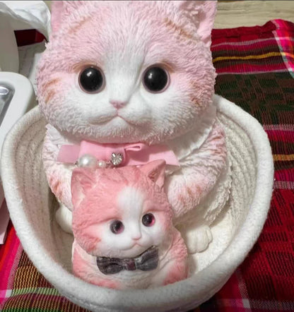 Handmade Silicone Big Cat Squishy Toy - Cute Chubby, Stress Relief & Fidget