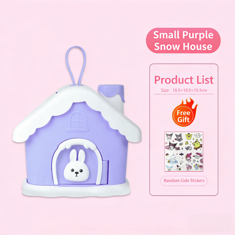The little white rabbit igloo piggy bank, children's handmade DIY cream glue piggy bank can only come in and out, and the assembly toys can be assembled.