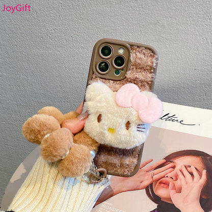 Cute plush phone case