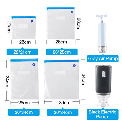 Vacuum sealing bag set