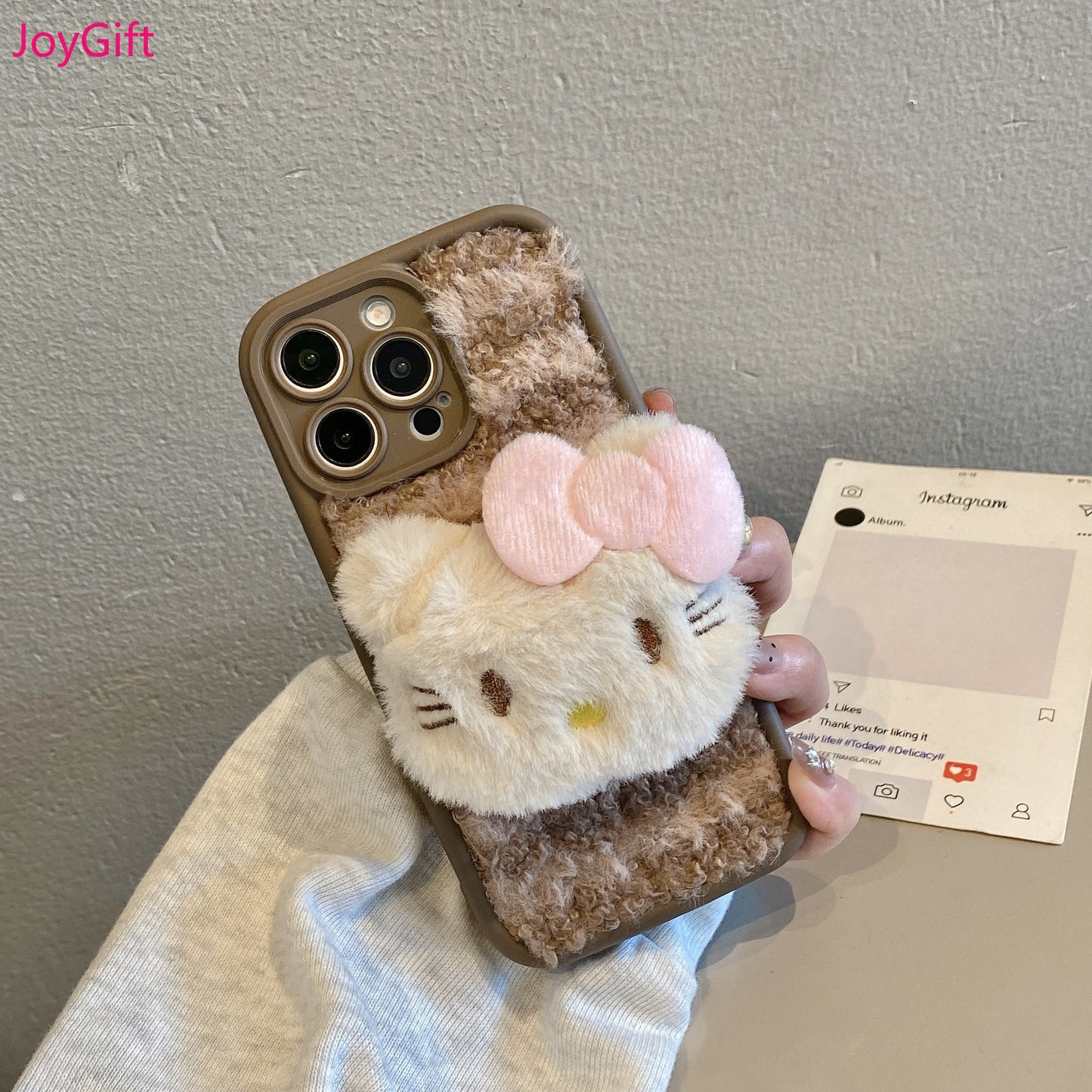 Cute plush phone case