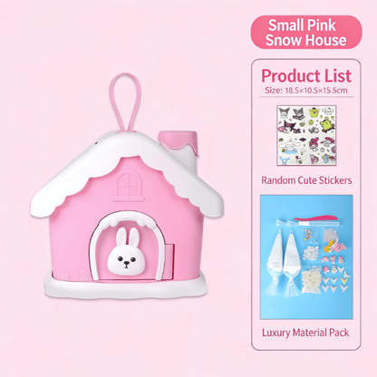 The little white rabbit igloo piggy bank, children's handmade DIY cream glue piggy bank can only come in and out, and the assembly toys can be assembled.