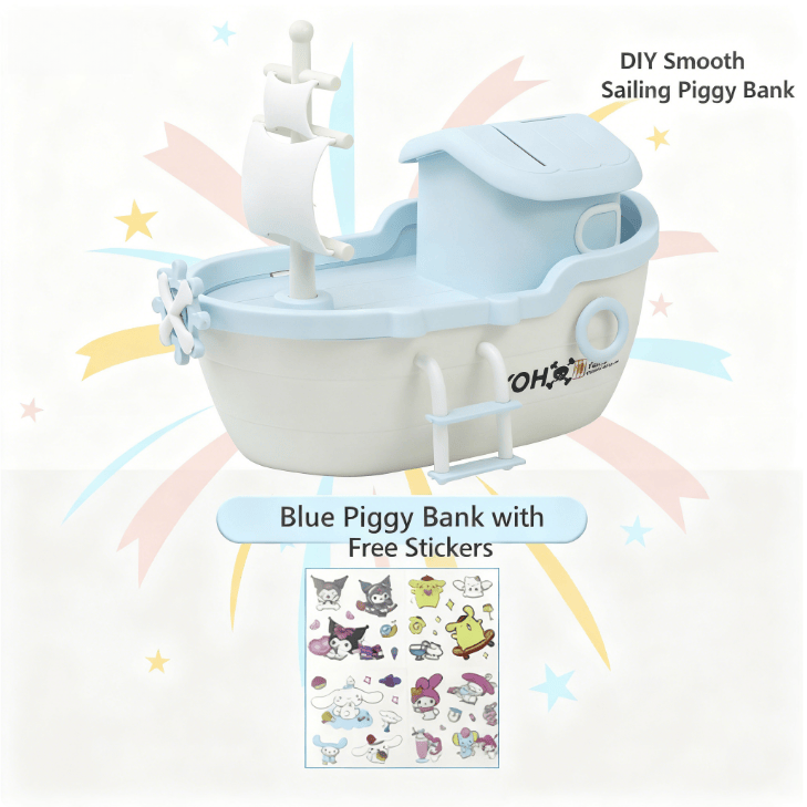 Pirate ship piggy bank children's handmade DIY piggy bank boy girl set holiday gift storage coin