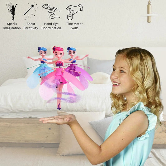 Princess Flying Fairy Motion Sensor Magic Flying Fairy Doll for Age 6+
