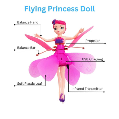 Princess Flying Fairy Motion Sensor Magic Flying Fairy Doll for Age 6+